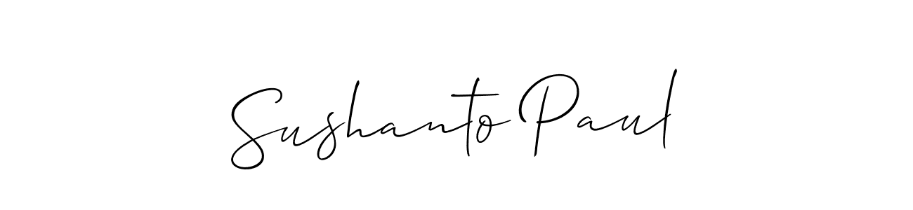 Use a signature maker to create a handwritten signature online. With this signature software, you can design (Allison_Script) your own signature for name Sushanto Paul. Sushanto Paul signature style 2 images and pictures png