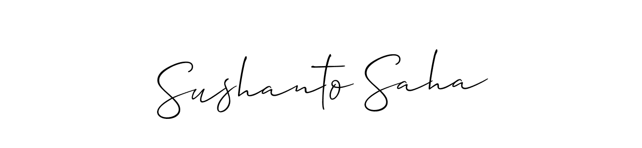 You should practise on your own different ways (Allison_Script) to write your name (Sushanto Saha) in signature. don't let someone else do it for you. Sushanto Saha signature style 2 images and pictures png