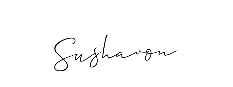 if you are searching for the best signature style for your name Sushavon. so please give up your signature search. here we have designed multiple signature styles  using Allison_Script. Sushavon signature style 2 images and pictures png