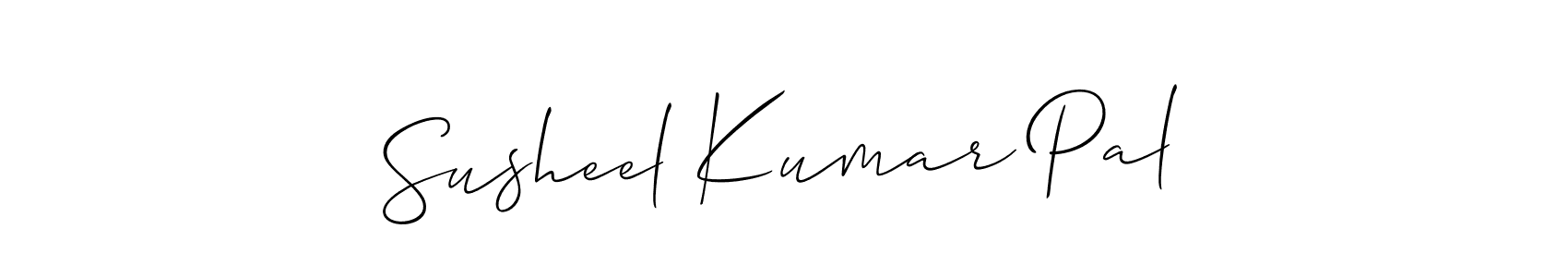 You should practise on your own different ways (Allison_Script) to write your name (Susheel Kumar Pal) in signature. don't let someone else do it for you. Susheel Kumar Pal signature style 2 images and pictures png