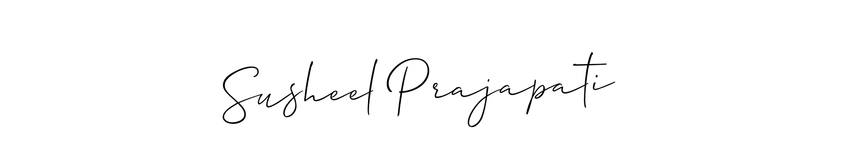 How to make Susheel Prajapati name signature. Use Allison_Script style for creating short signs online. This is the latest handwritten sign. Susheel Prajapati signature style 2 images and pictures png