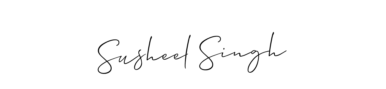 The best way (Allison_Script) to make a short signature is to pick only two or three words in your name. The name Susheel Singh include a total of six letters. For converting this name. Susheel Singh signature style 2 images and pictures png