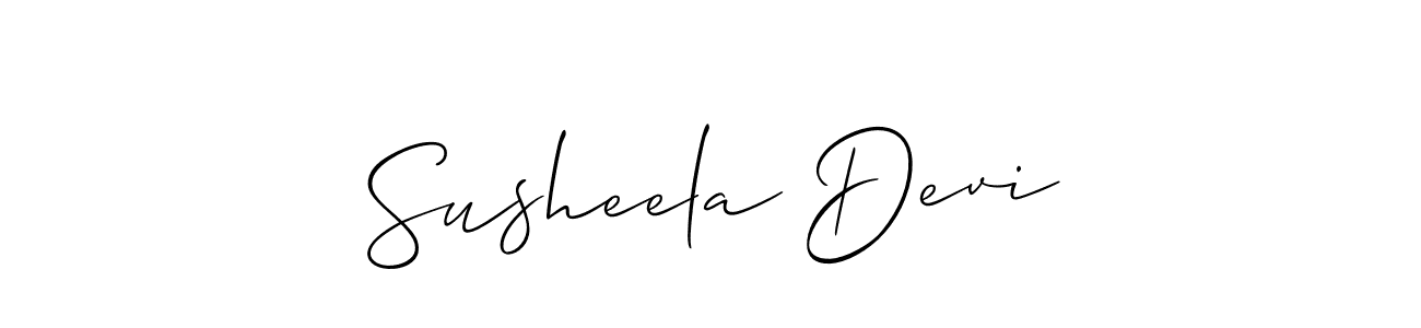 Allison_Script is a professional signature style that is perfect for those who want to add a touch of class to their signature. It is also a great choice for those who want to make their signature more unique. Get Susheela Devi name to fancy signature for free. Susheela Devi signature style 2 images and pictures png