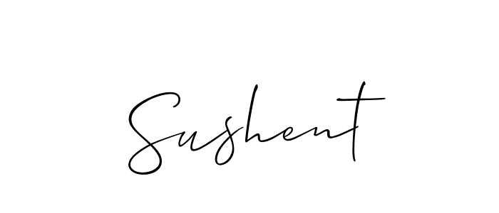 Make a beautiful signature design for name Sushent. With this signature (Allison_Script) style, you can create a handwritten signature for free. Sushent signature style 2 images and pictures png