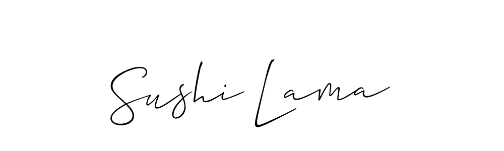 How to Draw Sushi Lama signature style? Allison_Script is a latest design signature styles for name Sushi Lama. Sushi Lama signature style 2 images and pictures png