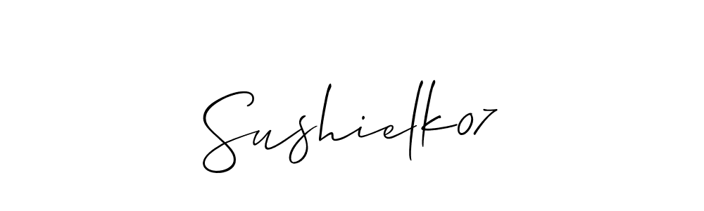 It looks lik you need a new signature style for name Sushielk07. Design unique handwritten (Allison_Script) signature with our free signature maker in just a few clicks. Sushielk07 signature style 2 images and pictures png