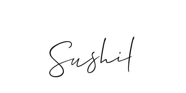 if you are searching for the best signature style for your name Sushil. so please give up your signature search. here we have designed multiple signature styles  using Allison_Script. Sushil signature style 2 images and pictures png