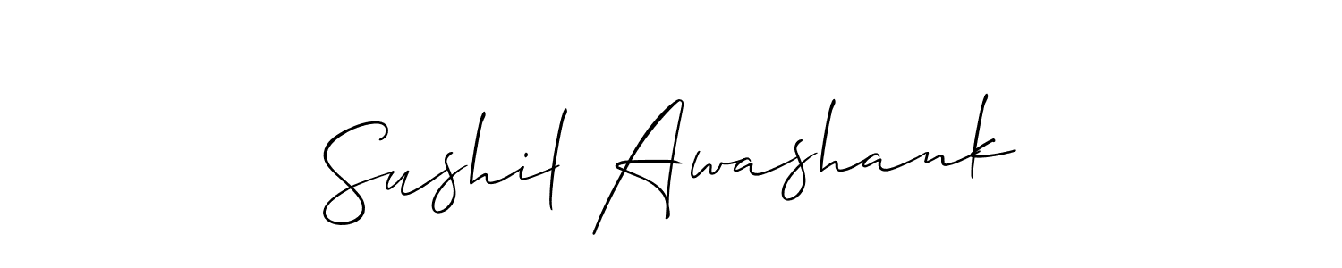 You should practise on your own different ways (Allison_Script) to write your name (Sushil Awashank) in signature. don't let someone else do it for you. Sushil Awashank signature style 2 images and pictures png