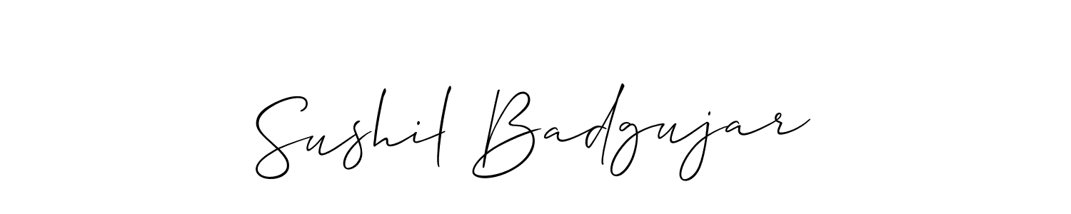 Use a signature maker to create a handwritten signature online. With this signature software, you can design (Allison_Script) your own signature for name Sushil Badgujar. Sushil Badgujar signature style 2 images and pictures png