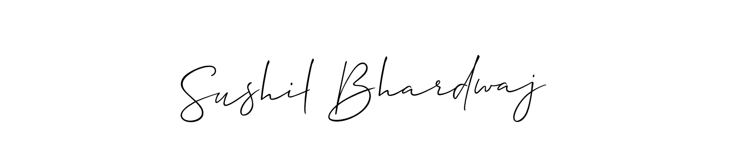 Allison_Script is a professional signature style that is perfect for those who want to add a touch of class to their signature. It is also a great choice for those who want to make their signature more unique. Get Sushil Bhardwaj name to fancy signature for free. Sushil Bhardwaj signature style 2 images and pictures png