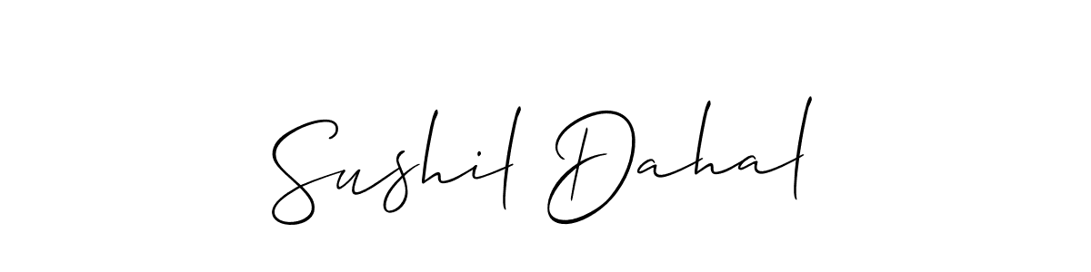 Make a beautiful signature design for name Sushil Dahal. With this signature (Allison_Script) style, you can create a handwritten signature for free. Sushil Dahal signature style 2 images and pictures png