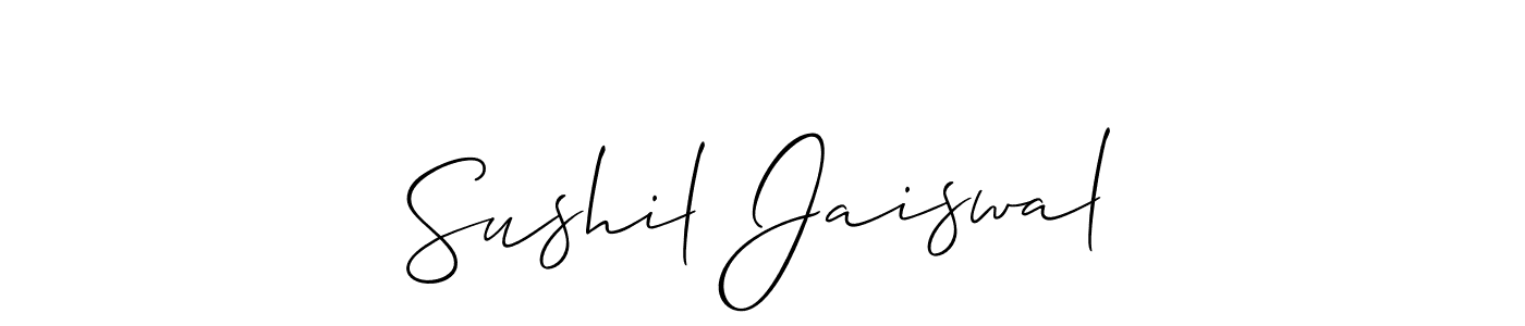 Similarly Allison_Script is the best handwritten signature design. Signature creator online .You can use it as an online autograph creator for name Sushil Jaiswal. Sushil Jaiswal signature style 2 images and pictures png