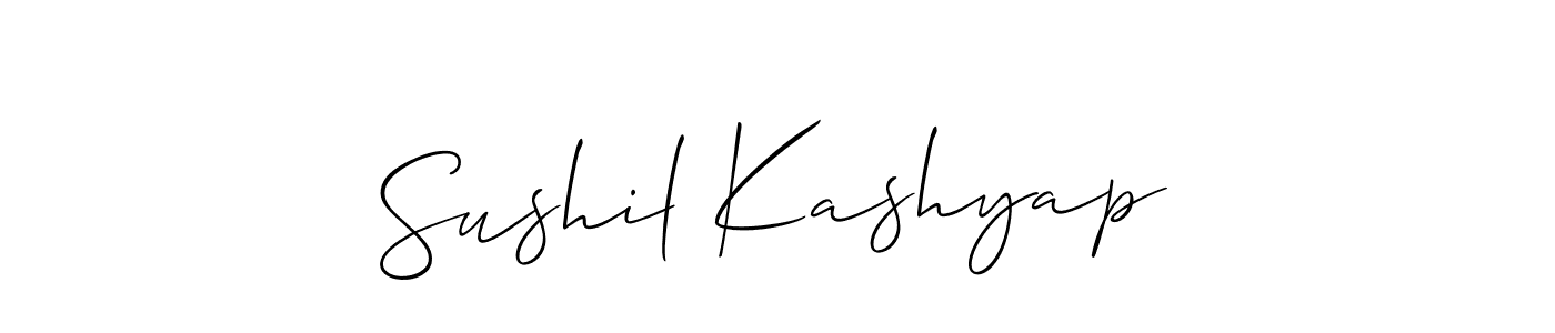 This is the best signature style for the Sushil Kashyap name. Also you like these signature font (Allison_Script). Mix name signature. Sushil Kashyap signature style 2 images and pictures png