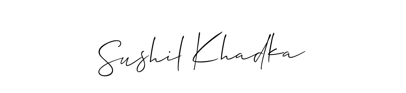 How to make Sushil Khadka signature? Allison_Script is a professional autograph style. Create handwritten signature for Sushil Khadka name. Sushil Khadka signature style 2 images and pictures png