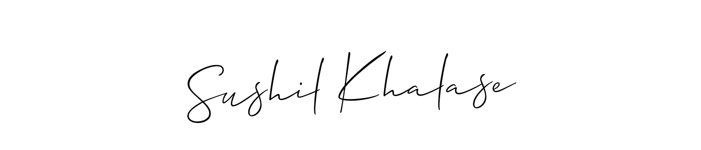 Create a beautiful signature design for name Sushil Khalase. With this signature (Allison_Script) fonts, you can make a handwritten signature for free. Sushil Khalase signature style 2 images and pictures png