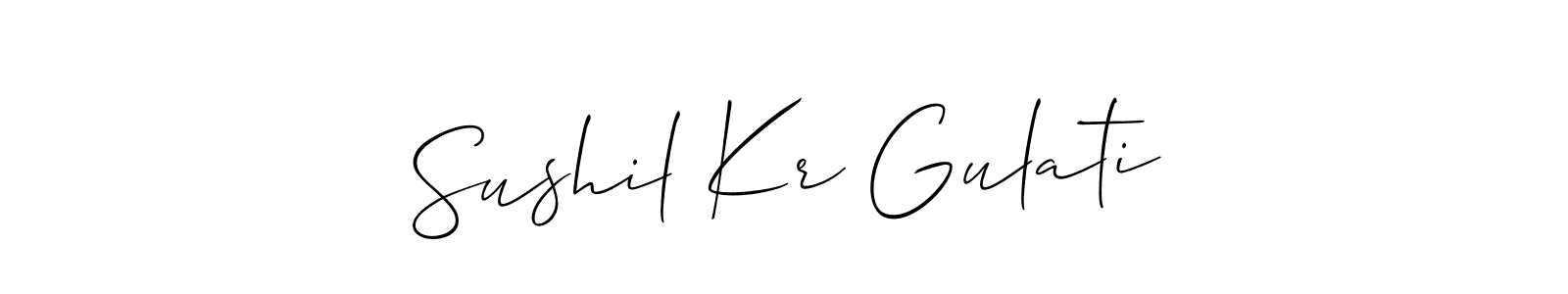 It looks lik you need a new signature style for name Sushil Kr Gulati. Design unique handwritten (Allison_Script) signature with our free signature maker in just a few clicks. Sushil Kr Gulati signature style 2 images and pictures png
