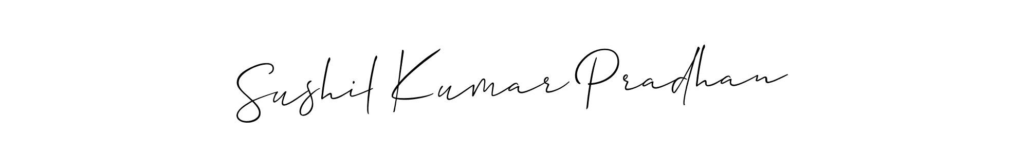 Also You can easily find your signature by using the search form. We will create Sushil Kumar Pradhan name handwritten signature images for you free of cost using Allison_Script sign style. Sushil Kumar Pradhan signature style 2 images and pictures png