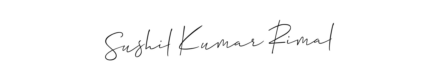 How to make Sushil Kumar Rimal name signature. Use Allison_Script style for creating short signs online. This is the latest handwritten sign. Sushil Kumar Rimal signature style 2 images and pictures png