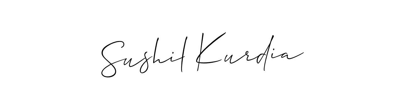 Allison_Script is a professional signature style that is perfect for those who want to add a touch of class to their signature. It is also a great choice for those who want to make their signature more unique. Get Sushil Kurdia name to fancy signature for free. Sushil Kurdia signature style 2 images and pictures png