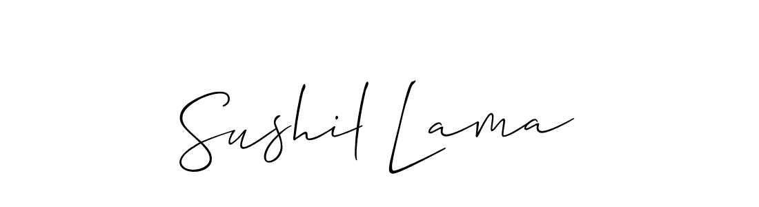 Use a signature maker to create a handwritten signature online. With this signature software, you can design (Allison_Script) your own signature for name Sushil Lama. Sushil Lama signature style 2 images and pictures png