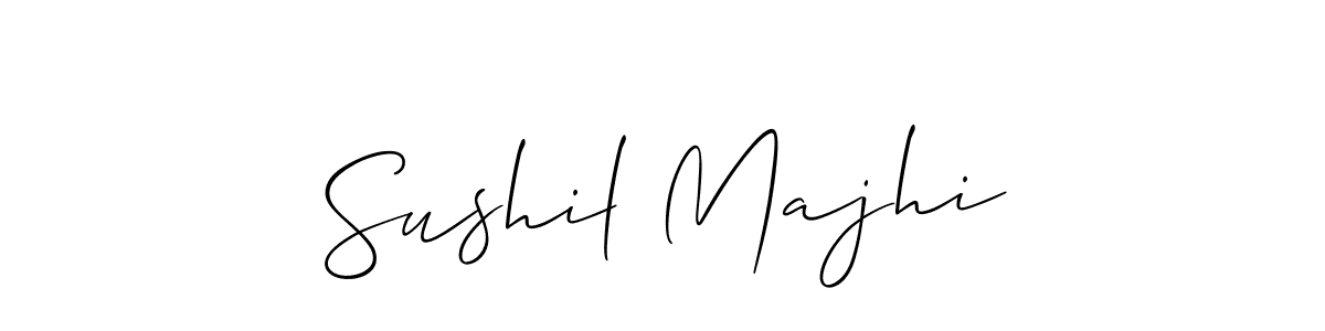 Also You can easily find your signature by using the search form. We will create Sushil Majhi name handwritten signature images for you free of cost using Allison_Script sign style. Sushil Majhi signature style 2 images and pictures png