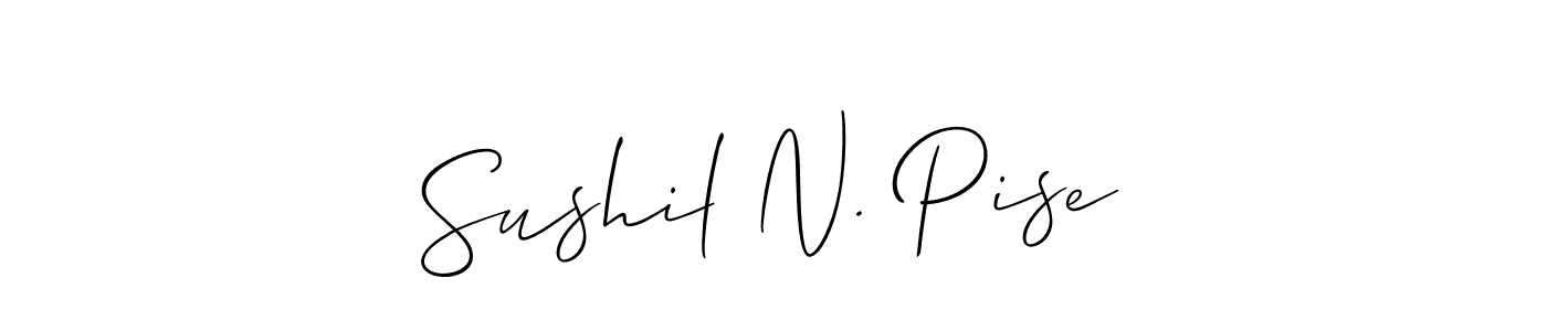 How to make Sushil N. Pise name signature. Use Allison_Script style for creating short signs online. This is the latest handwritten sign. Sushil N. Pise signature style 2 images and pictures png