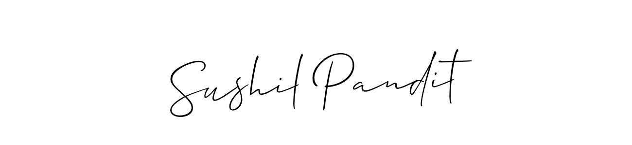 How to make Sushil Pandit name signature. Use Allison_Script style for creating short signs online. This is the latest handwritten sign. Sushil Pandit signature style 2 images and pictures png