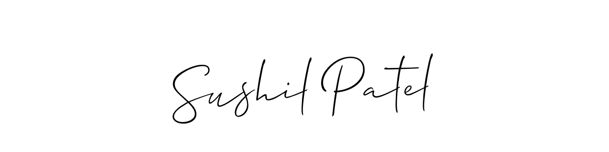 Also You can easily find your signature by using the search form. We will create Sushil Patel name handwritten signature images for you free of cost using Allison_Script sign style. Sushil Patel signature style 2 images and pictures png