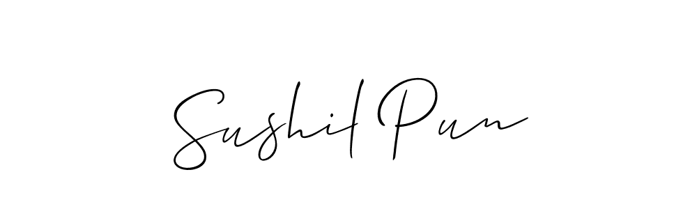 Also we have Sushil Pun name is the best signature style. Create professional handwritten signature collection using Allison_Script autograph style. Sushil Pun signature style 2 images and pictures png
