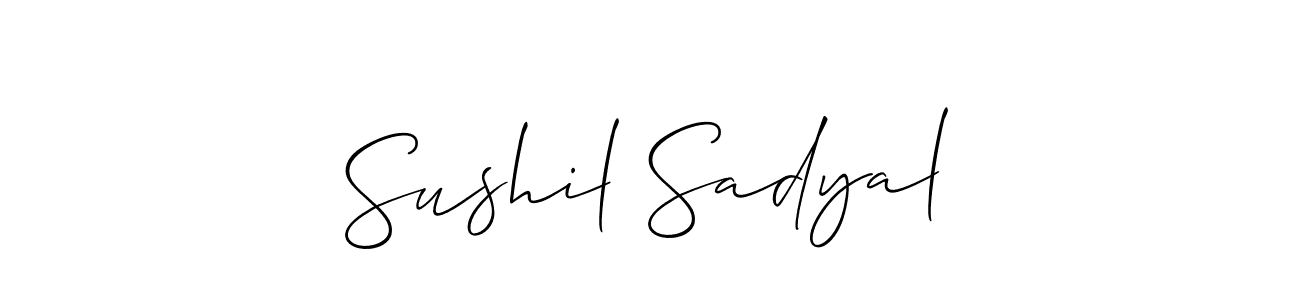 Similarly Allison_Script is the best handwritten signature design. Signature creator online .You can use it as an online autograph creator for name Sushil Sadyal. Sushil Sadyal signature style 2 images and pictures png