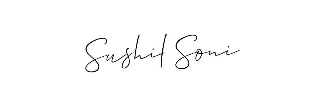 How to make Sushil Soni name signature. Use Allison_Script style for creating short signs online. This is the latest handwritten sign. Sushil Soni signature style 2 images and pictures png