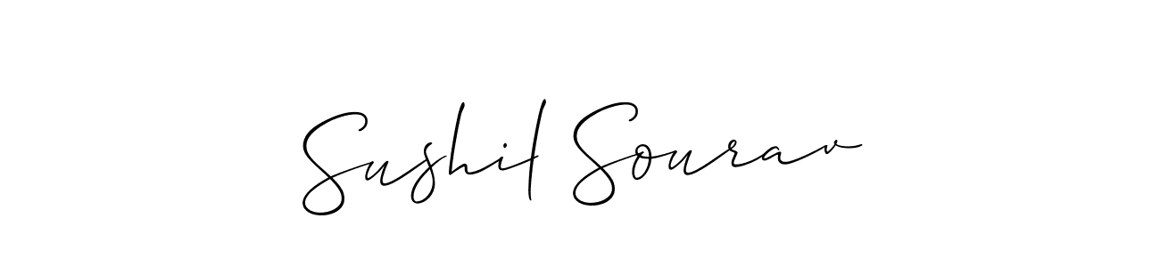 It looks lik you need a new signature style for name Sushil Sourav. Design unique handwritten (Allison_Script) signature with our free signature maker in just a few clicks. Sushil Sourav signature style 2 images and pictures png