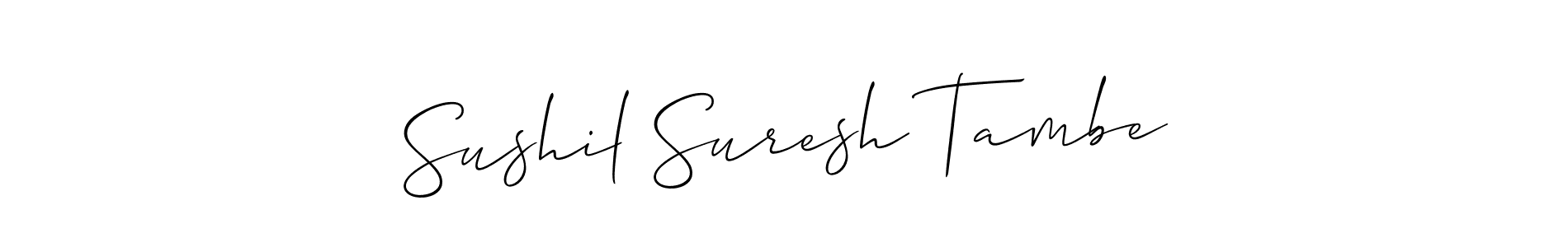 Similarly Allison_Script is the best handwritten signature design. Signature creator online .You can use it as an online autograph creator for name Sushil Suresh Tambe. Sushil Suresh Tambe signature style 2 images and pictures png