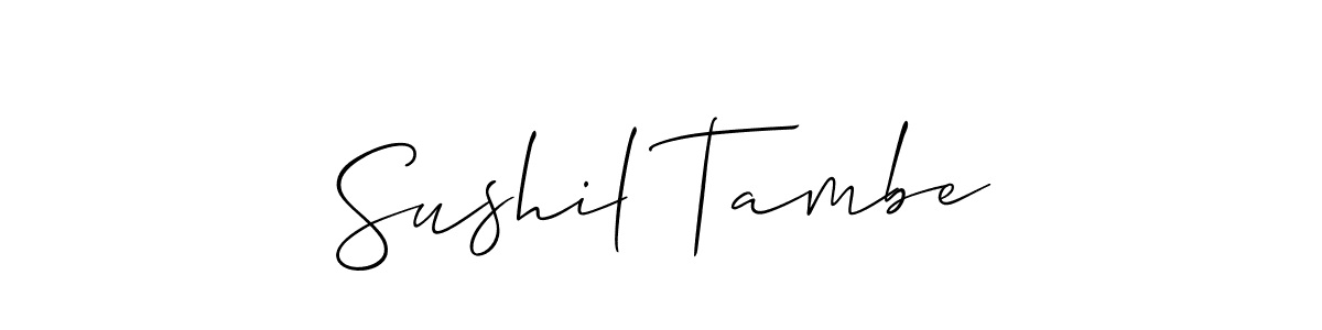How to make Sushil Tambe name signature. Use Allison_Script style for creating short signs online. This is the latest handwritten sign. Sushil Tambe signature style 2 images and pictures png