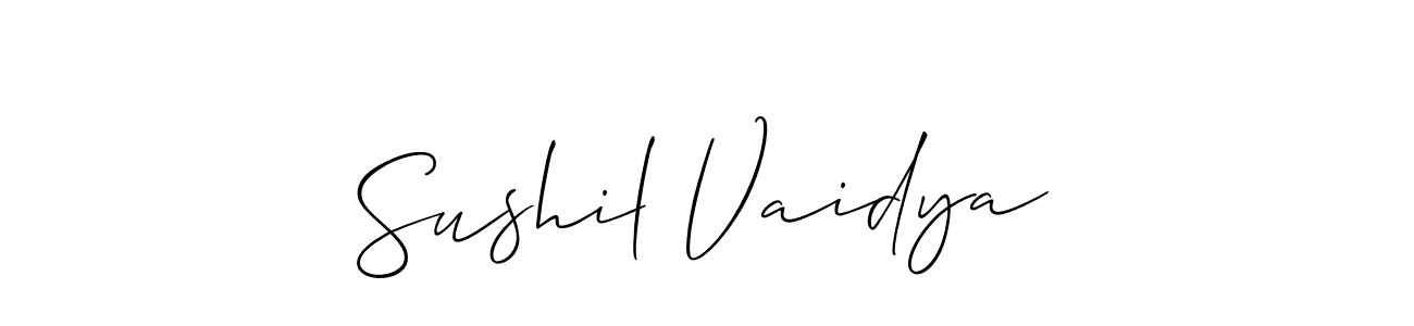 How to Draw Sushil Vaidya signature style? Allison_Script is a latest design signature styles for name Sushil Vaidya. Sushil Vaidya signature style 2 images and pictures png