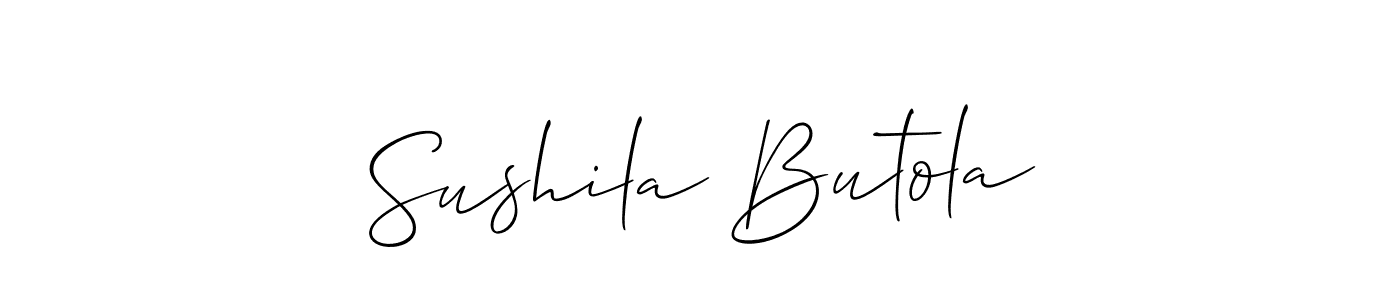 How to make Sushila Butola signature? Allison_Script is a professional autograph style. Create handwritten signature for Sushila Butola name. Sushila Butola signature style 2 images and pictures png