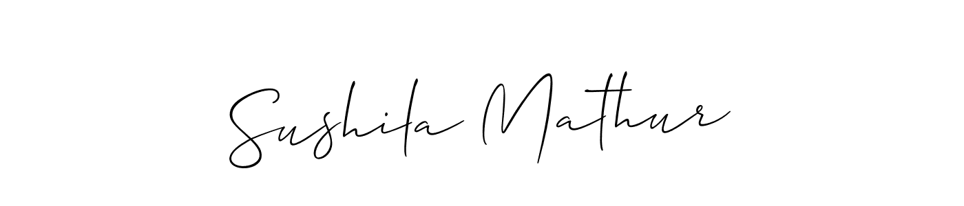 Create a beautiful signature design for name Sushila Mathur. With this signature (Allison_Script) fonts, you can make a handwritten signature for free. Sushila Mathur signature style 2 images and pictures png