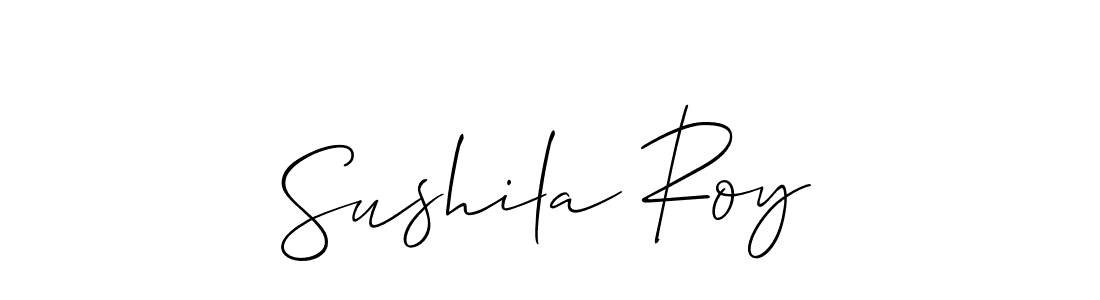 You should practise on your own different ways (Allison_Script) to write your name (Sushila Roy) in signature. don't let someone else do it for you. Sushila Roy signature style 2 images and pictures png