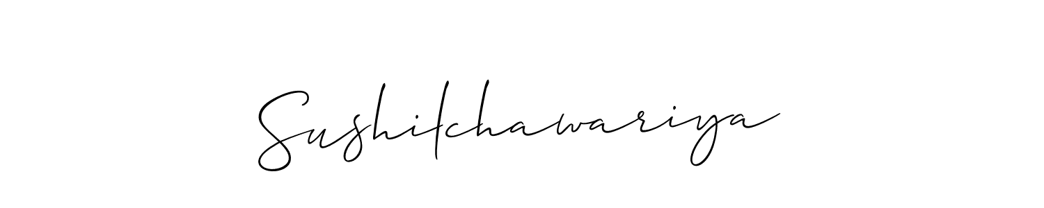 Create a beautiful signature design for name Sushilchawariya. With this signature (Allison_Script) fonts, you can make a handwritten signature for free. Sushilchawariya signature style 2 images and pictures png