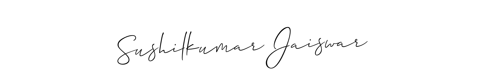 The best way (Allison_Script) to make a short signature is to pick only two or three words in your name. The name Sushilkumar Jaiswar include a total of six letters. For converting this name. Sushilkumar Jaiswar signature style 2 images and pictures png