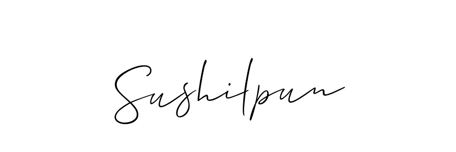 Also You can easily find your signature by using the search form. We will create Sushilpun name handwritten signature images for you free of cost using Allison_Script sign style. Sushilpun signature style 2 images and pictures png