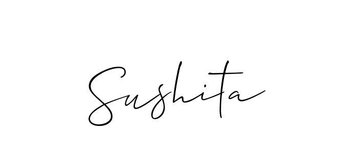 Make a beautiful signature design for name Sushita. With this signature (Allison_Script) style, you can create a handwritten signature for free. Sushita signature style 2 images and pictures png