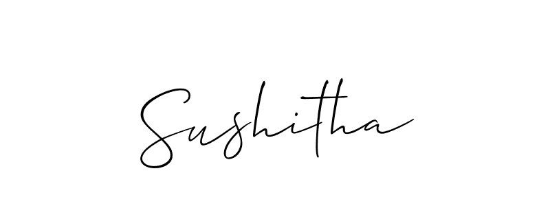 Make a beautiful signature design for name Sushitha. With this signature (Allison_Script) style, you can create a handwritten signature for free. Sushitha signature style 2 images and pictures png