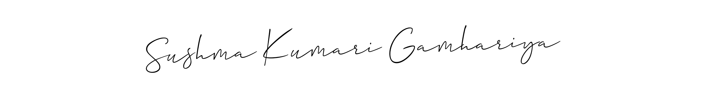 It looks lik you need a new signature style for name Sushma Kumari Gamhariya. Design unique handwritten (Allison_Script) signature with our free signature maker in just a few clicks. Sushma Kumari Gamhariya signature style 2 images and pictures png