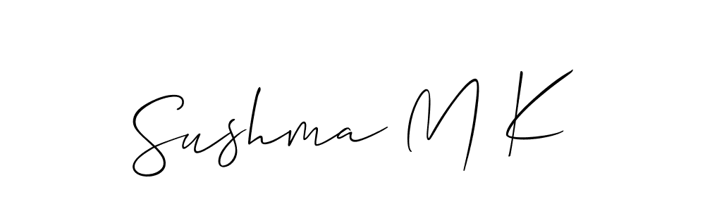 Also You can easily find your signature by using the search form. We will create Sushma M K name handwritten signature images for you free of cost using Allison_Script sign style. Sushma M K signature style 2 images and pictures png