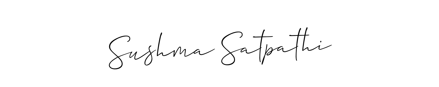Allison_Script is a professional signature style that is perfect for those who want to add a touch of class to their signature. It is also a great choice for those who want to make their signature more unique. Get Sushma Satpathi name to fancy signature for free. Sushma Satpathi signature style 2 images and pictures png