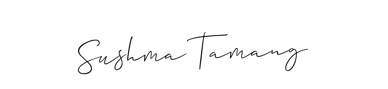 Make a short Sushma Tamang signature style. Manage your documents anywhere anytime using Allison_Script. Create and add eSignatures, submit forms, share and send files easily. Sushma Tamang signature style 2 images and pictures png