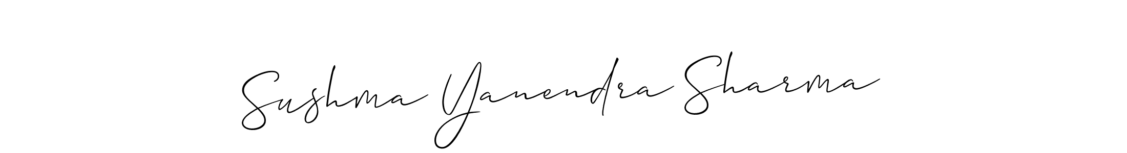 The best way (Allison_Script) to make a short signature is to pick only two or three words in your name. The name Sushma Yanendra Sharma include a total of six letters. For converting this name. Sushma Yanendra Sharma signature style 2 images and pictures png