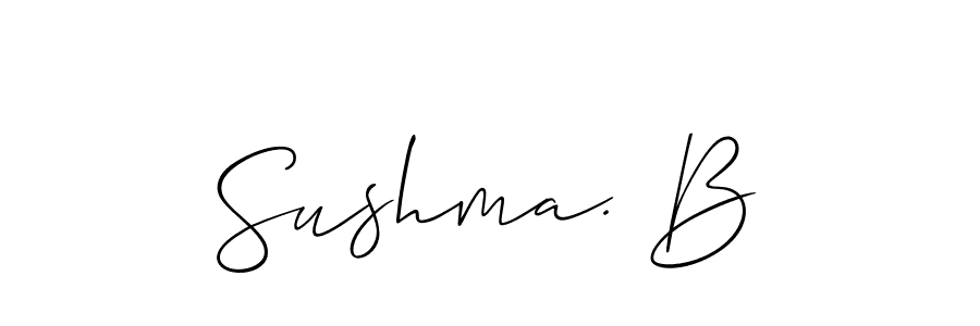 The best way (Allison_Script) to make a short signature is to pick only two or three words in your name. The name Sushma. B include a total of six letters. For converting this name. Sushma. B signature style 2 images and pictures png