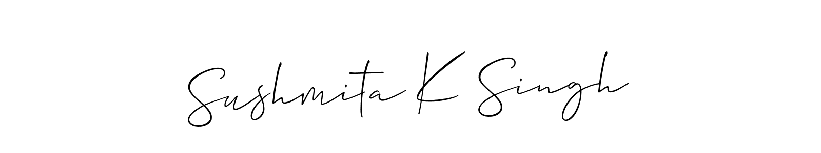 Use a signature maker to create a handwritten signature online. With this signature software, you can design (Allison_Script) your own signature for name Sushmita K Singh. Sushmita K Singh signature style 2 images and pictures png